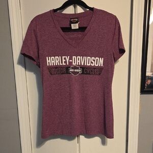 Harley-Davidson Women's Maroon V-Neck Tee